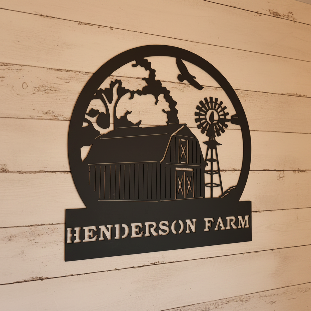 Henderson Farm Sign with Original Design