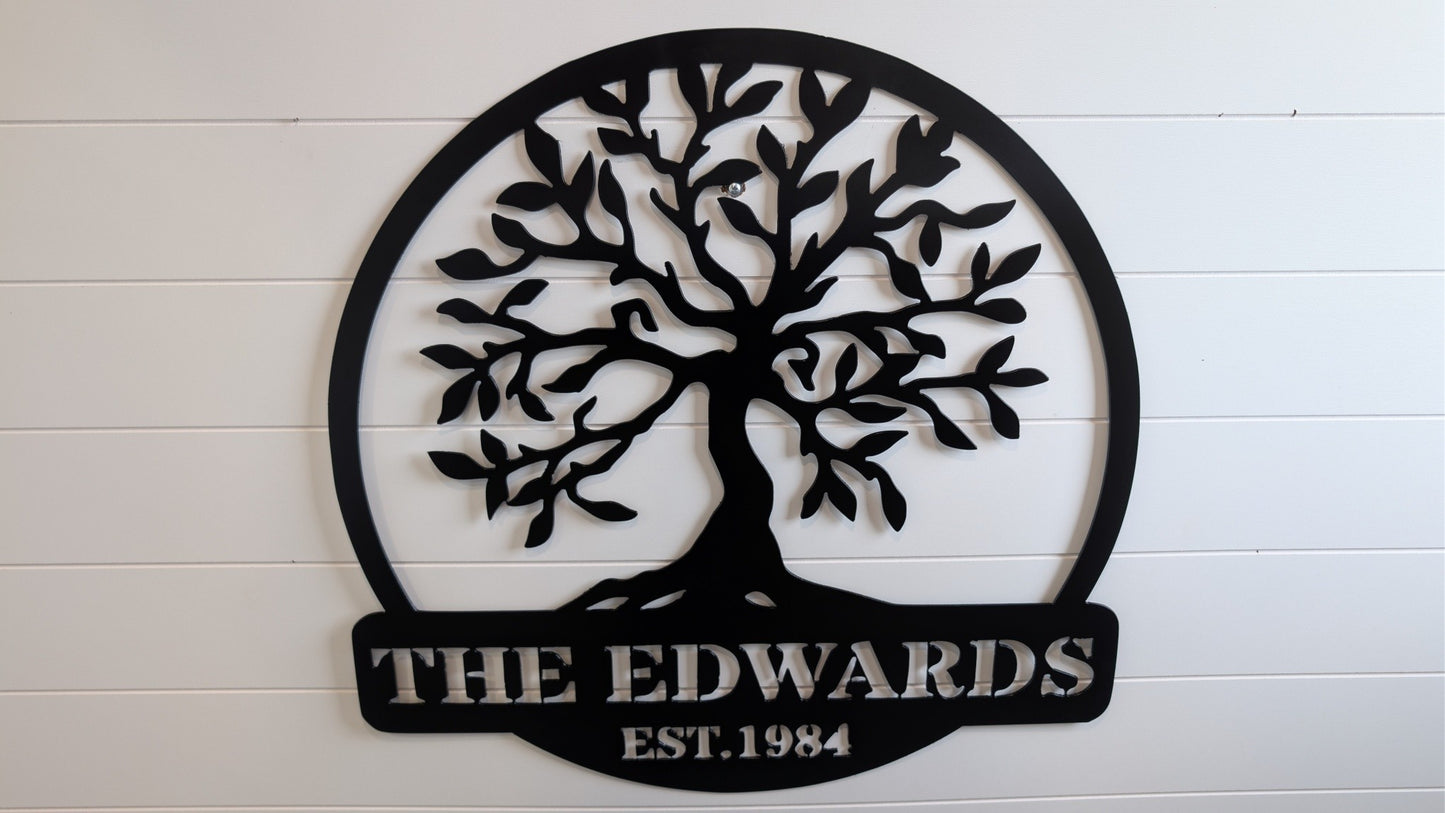 Personalized Family Tree Metal Sign