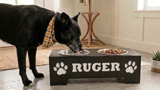 Personalized Dog Bowl Holder (Bowls Optional)