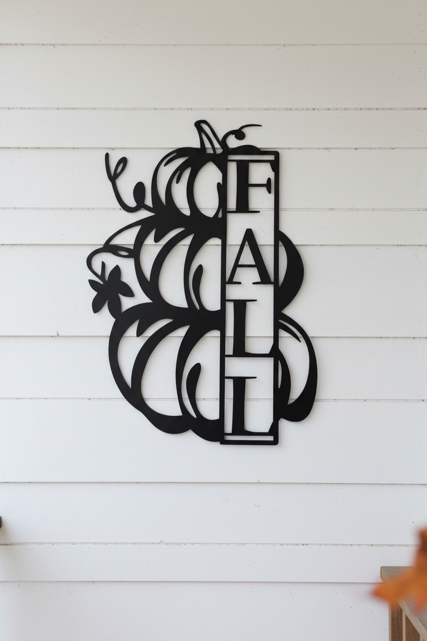 Fall Sign – White Plank Wall