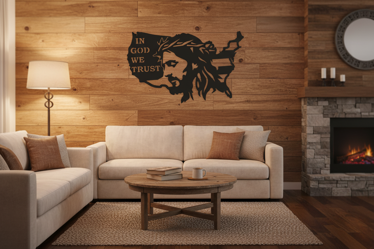 In God We Trust Sign - Living Room